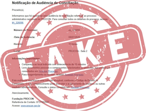 Golpistas usam nome do Procon em e-mail falso